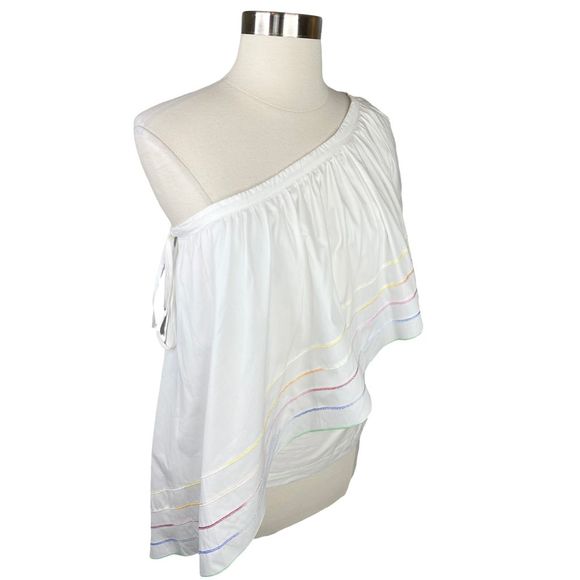 Central Park x REVOLVE West Asymmetrical One-Shoulder Ruffle Top - Size XS - Picture 6 of 8